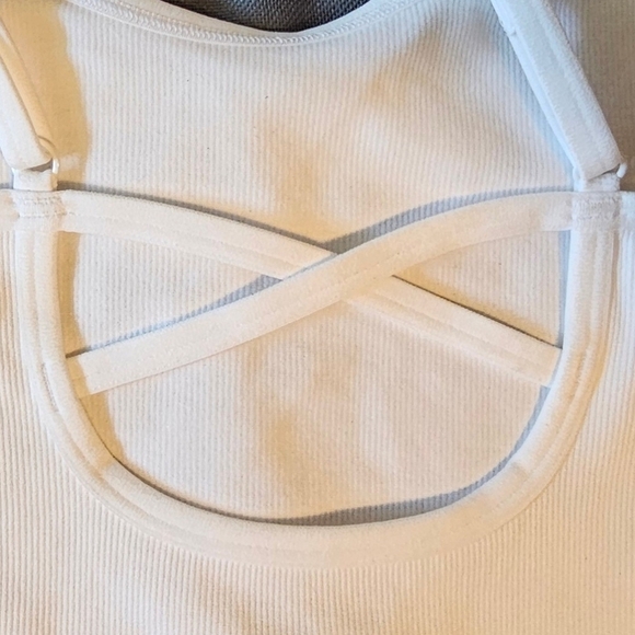 OFFLINE by aerie Ribbed Seamless Strappy Cross Back Cutout Longline Bralette, S - Picture 4 of 11